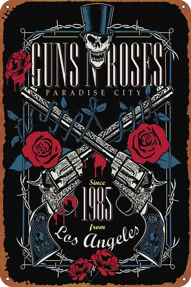 Guns N Roses Guns N Roses Metal Tin Sign Poster Vintage Art